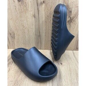 Lemonade Unisex Slides Onyx Black Rubber Casual Slip-On Summer Sandal M7.5 Wms 9